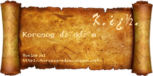 Korcsog Ádám névjegykártya