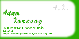 adam korcsog business card